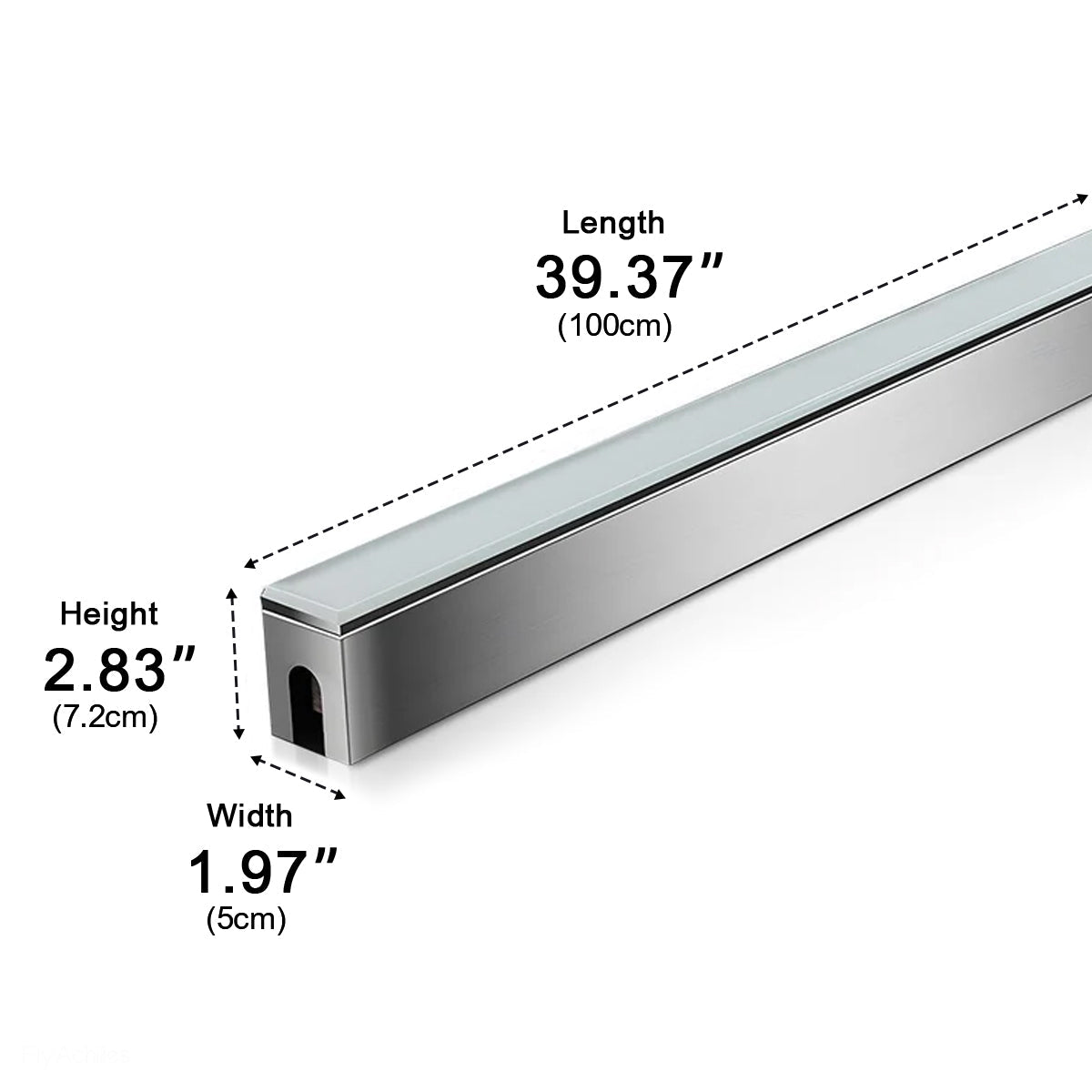 Inbouw LED Grondverlichting 100cm RVS Waterdicht Strip 2400 Lumen Tuin Terras Pad Buitenverlichting Warm Wit | Sansoti
