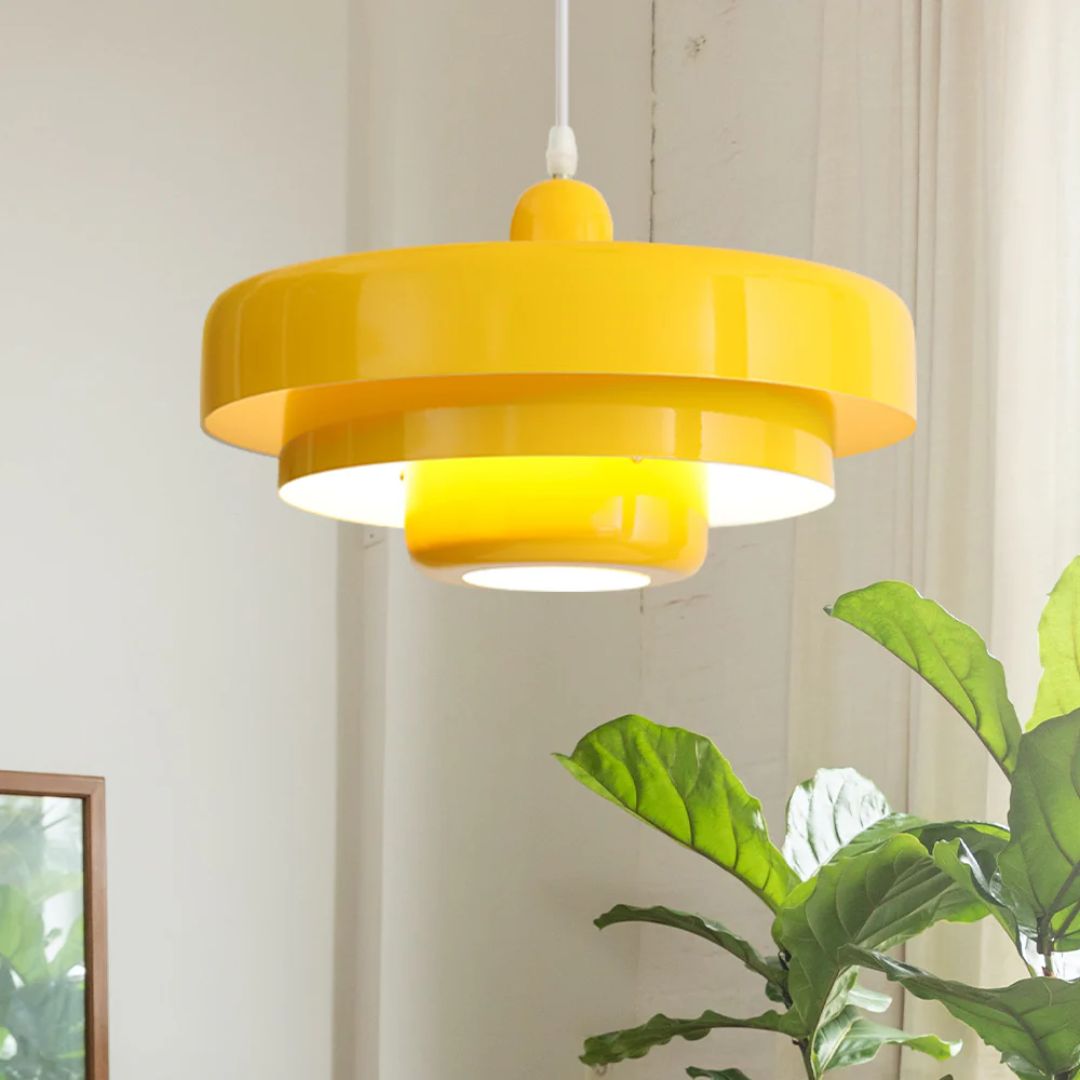 Hängeleuchte Metall Geschichtet Ø35cm Orange E27 Esstisch Wohnzimmer Retro Design Beleuchtung Industriell Modern | Restfield