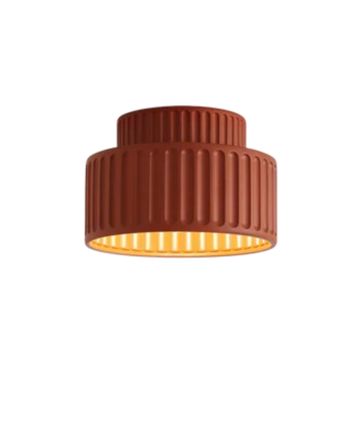 Geribde plafondlamp van hars met zachte sfeerverlichting | Sansoti