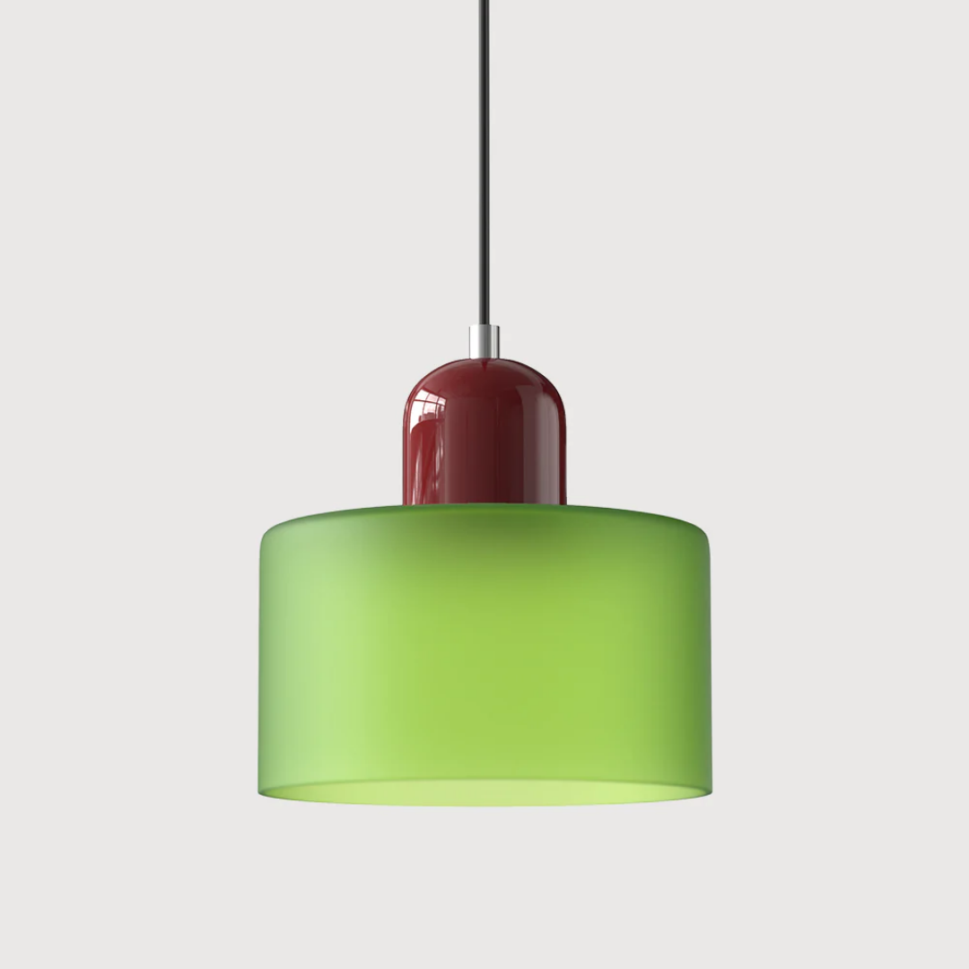 Lismeno Retro Hanglamp Glas 15cm Groen Oranje Eettafel Keuken Vintage Verlichting Compact | Sansoti