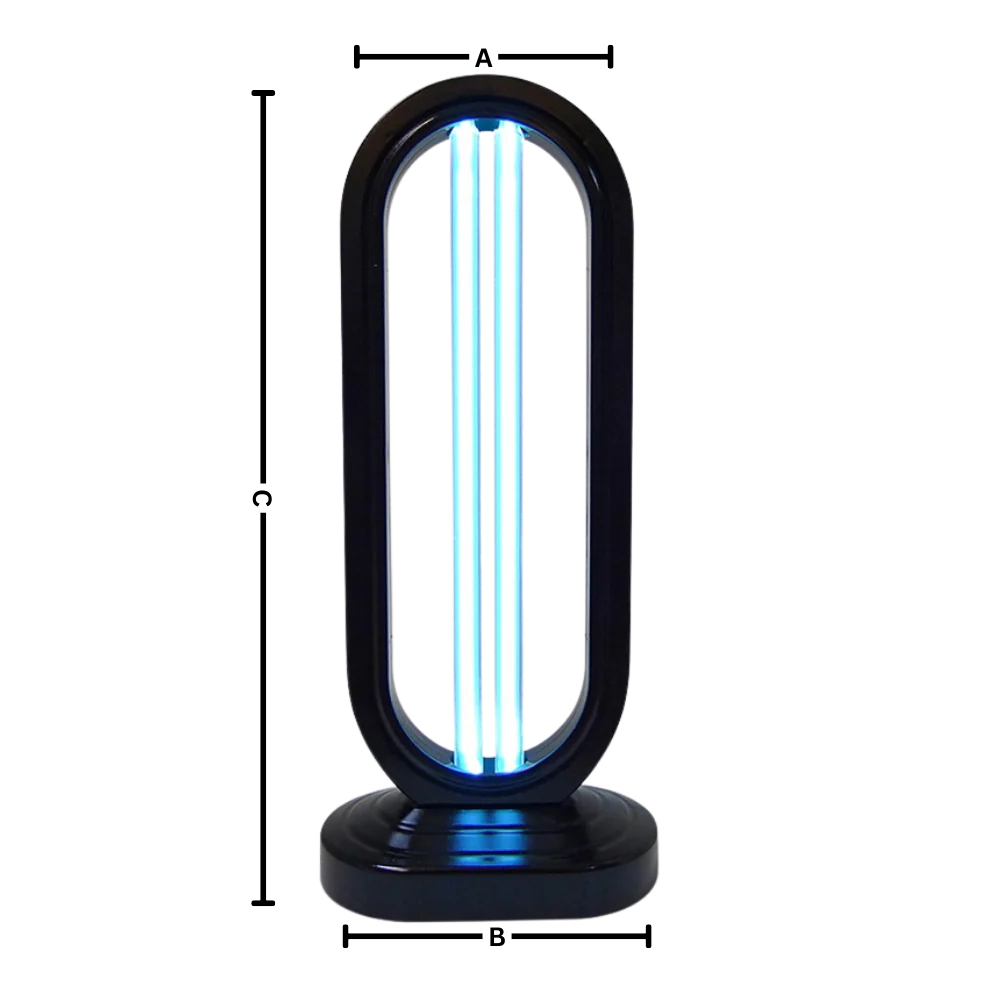 Lampe de désinfection UV-C 38 W pour plusieurs surfaces, avec minuterie et télécommande, noire, désinfection | Sansoti