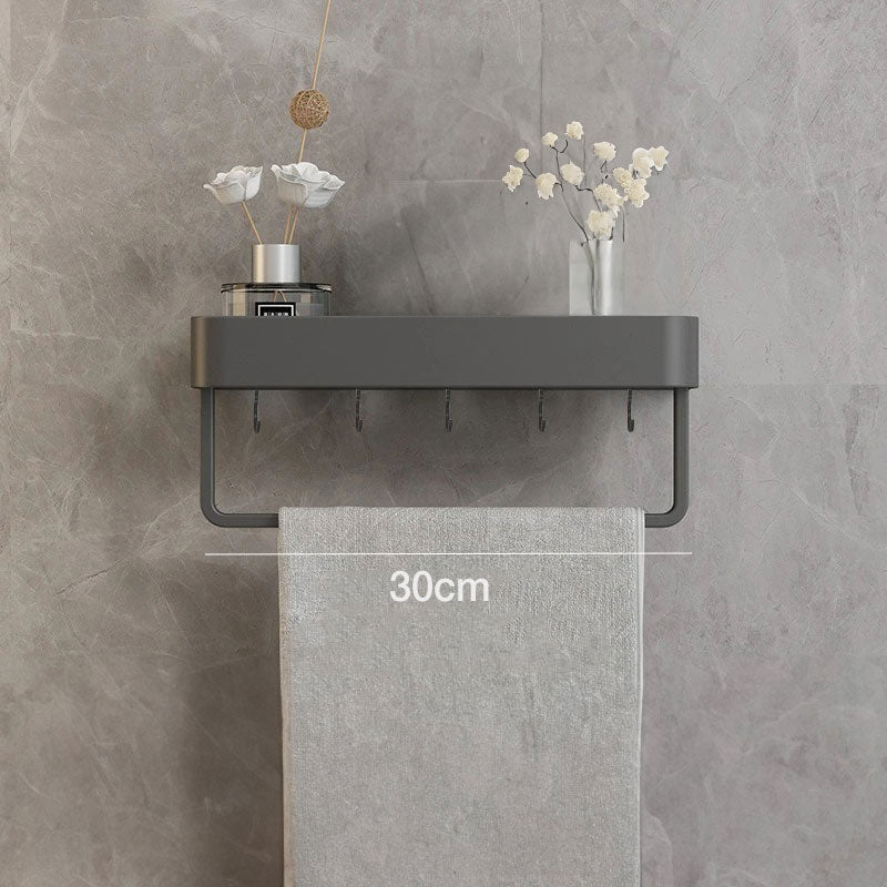 Wandrek Badkamer Metaal 30cm Grijs Wandplank Douche Shampoo Rek Opbergplank Muurrek Badkamer Accessoires Organizer | Sansoti