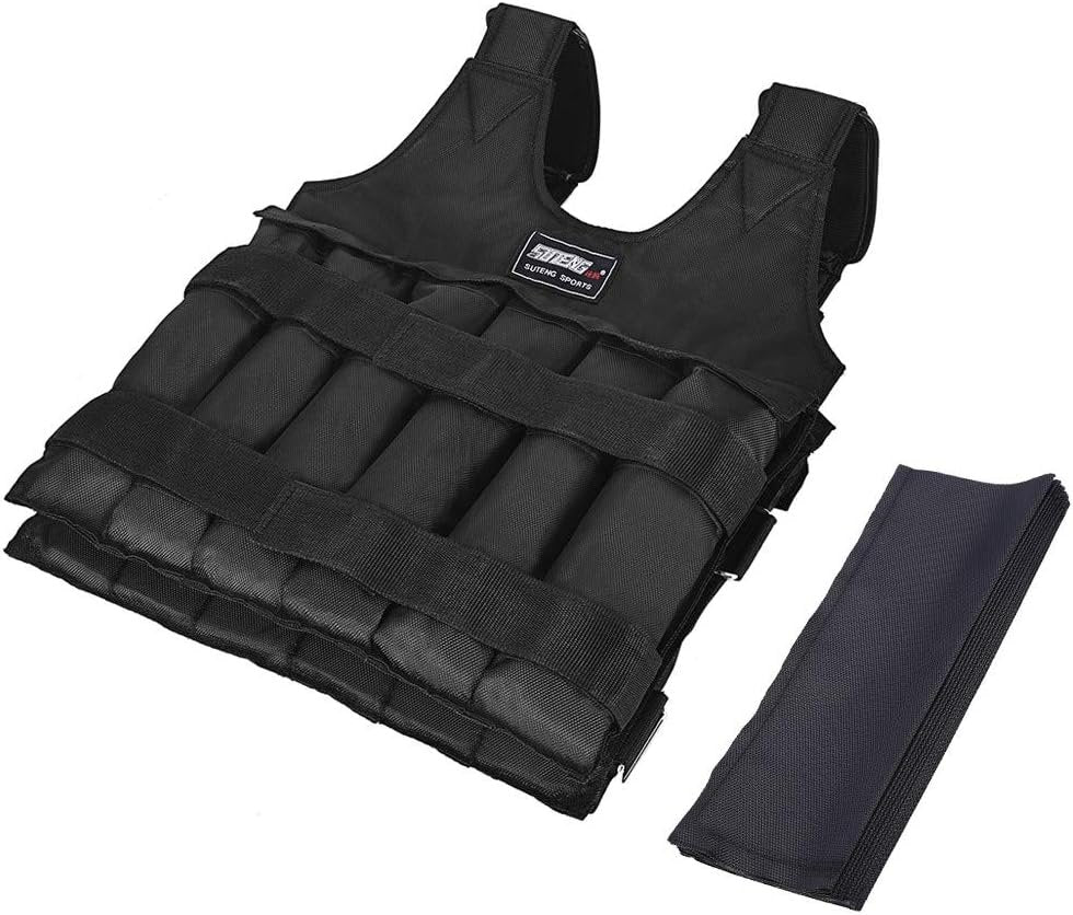 Verstelbaar Gewichtsvest voor Krachttraining tot 30kg Weerstand Bodyweight Cardio HIIT Fitness Workout | Sansoti