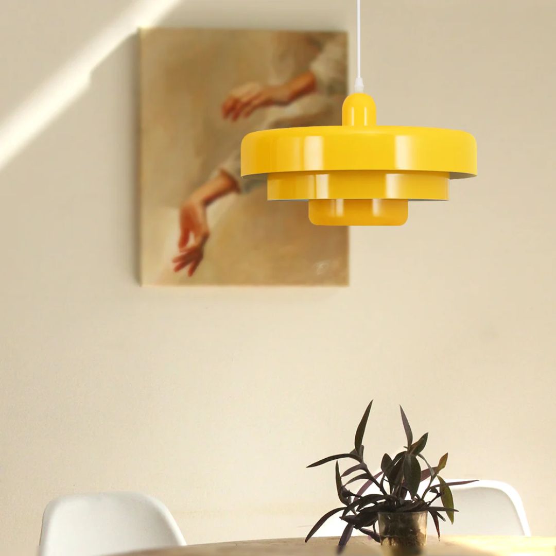 Hängeleuchte Metall Geschichtet Ø35cm Orange E27 Esstisch Wohnzimmer Retro Design Beleuchtung Industriell Modern | Restfield