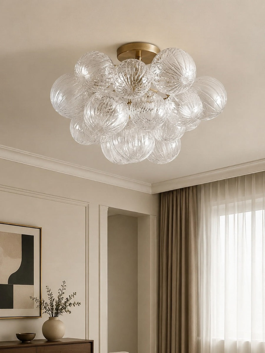 Geribbelde Glazen Plafondlamp Modern Laagbouw Ontwerp Slaapkamer Woonkamer Gang | Sansoti