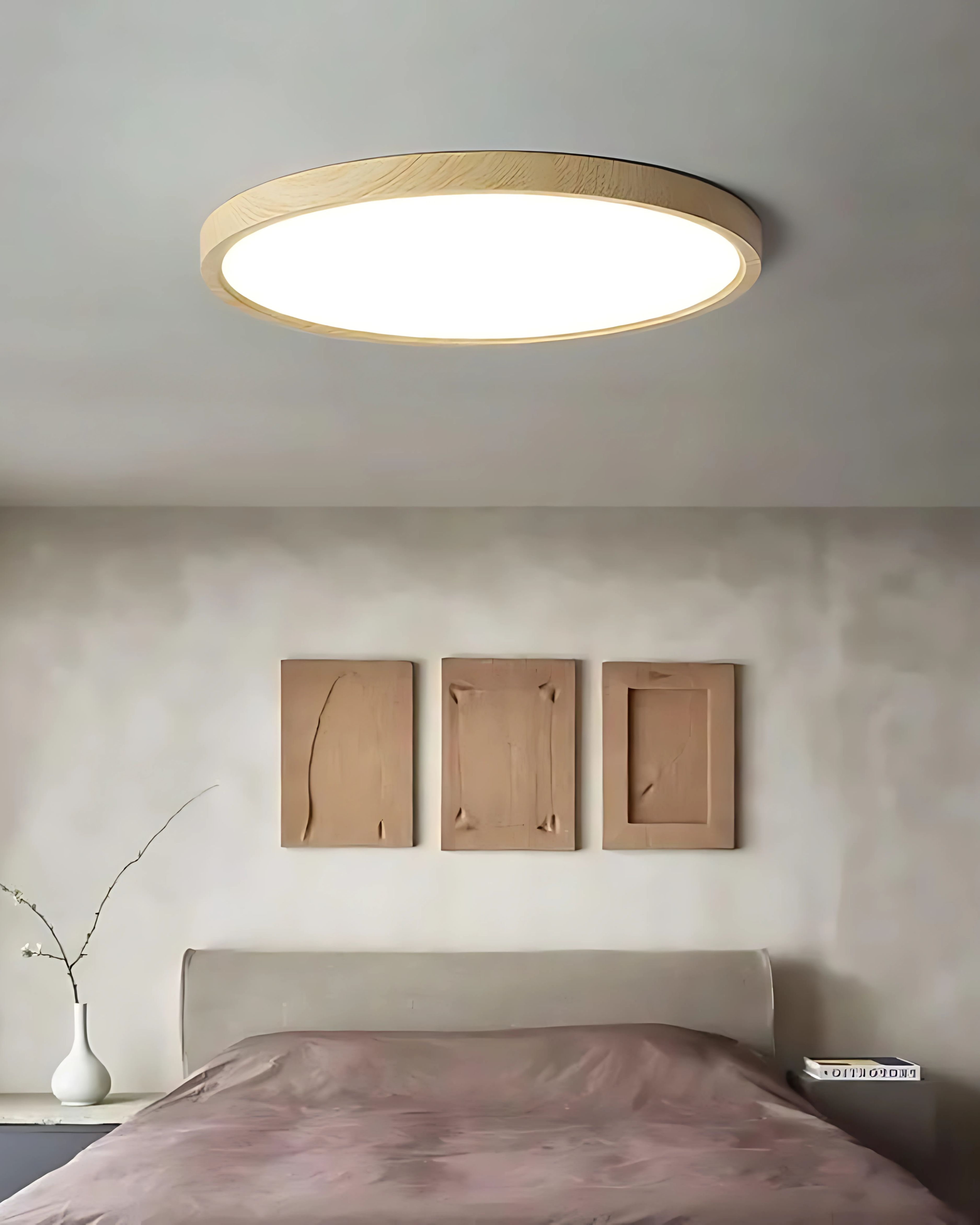 Ultraslanke Plafondlamp Hout 30cm 40cm Moderne Woonkamer Slaapkamer Verlichting | Sansoti
