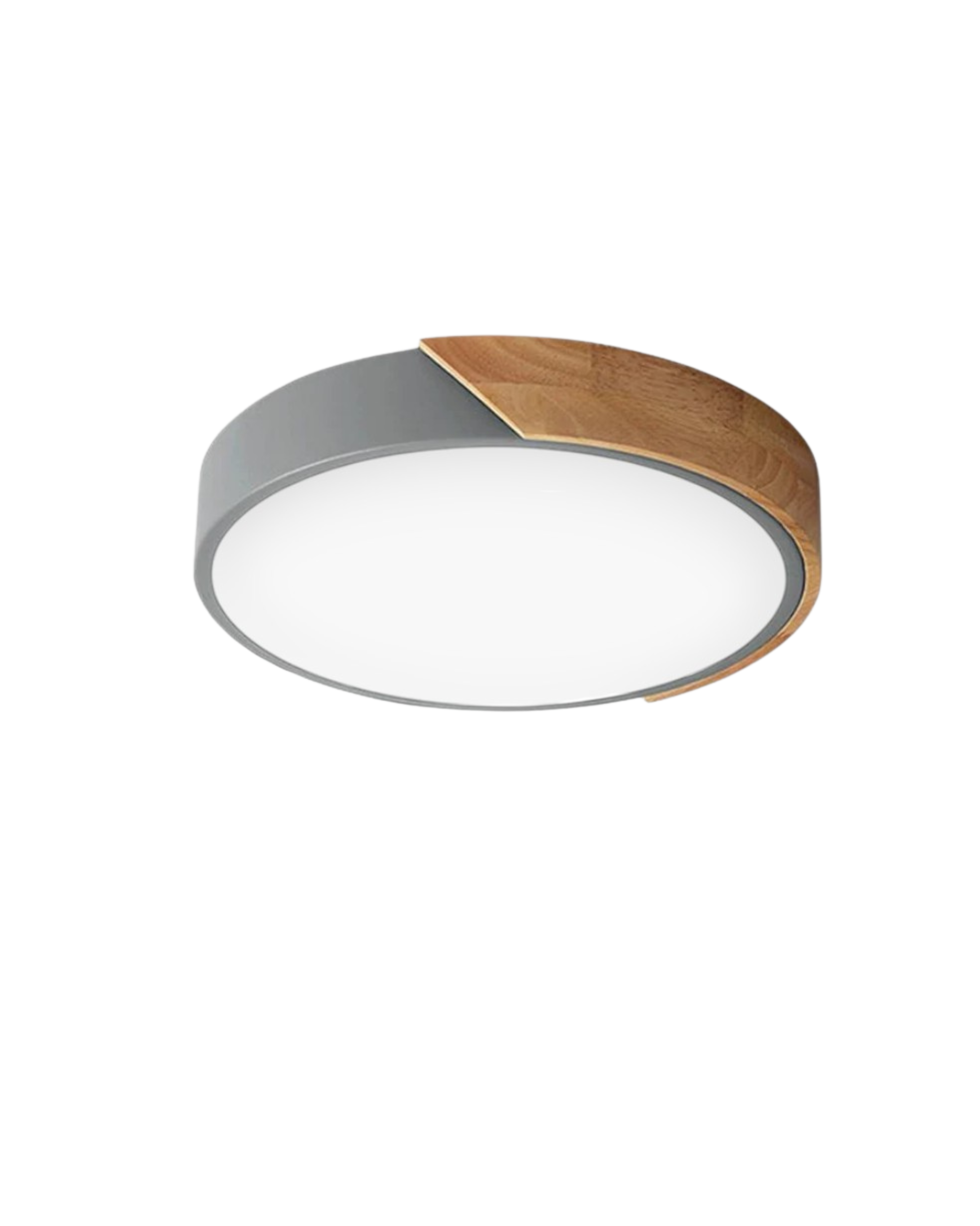 Moderne runde Deckenleuchte mit Holz-Akzent und LED-Beleuchtung – minimalistische Designlampe in 23 30 40 50 und 60 cm | Restfield