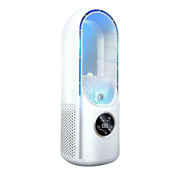 Portable Bladeless Humidifier with Quiet Operation for Home and Office – Compact USB Cooling Fan with 6 Speeds and Timer – Energy-Saving Personal Air Conditioner for Workplace and Bedroom | Sansoti