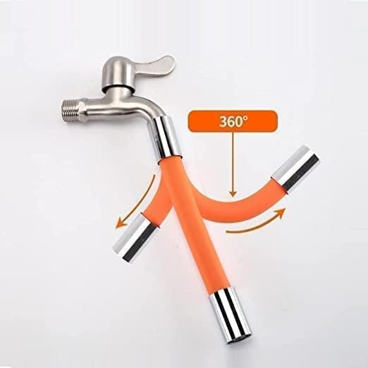 Flexibele Kraanverlenger 360° Buigbaar Siliconen Keuken Bad Zwart Oranje | Sansoti