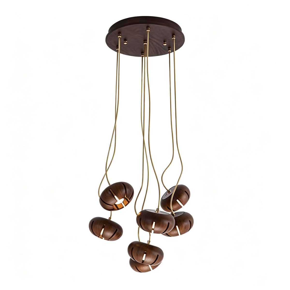 Wooden Cluster Chandelier with Multiple Lights Ceiling Lamp for Dining Room Bedroom Living Room Lighting | Sansoti