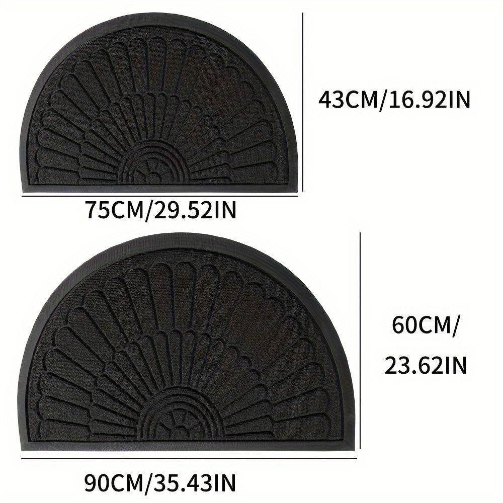 Halfronde Deurmat Rubber 43x75cm 60x90cm Buiten Binnen Antislip Vuilafstotend Drempelmat Buitenmat Zwart Grijs Bruin | Sansoti