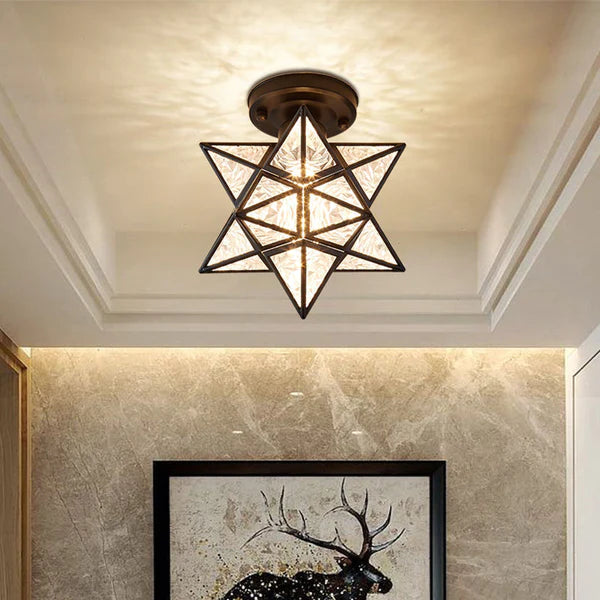 Pinlo Sternförmige Deckenleuchte E27 Gold Flur Schlafzimmer Beleuchtung geometrisches Design Deckenleuchte modern klassisch kompakt 20 cm | Restfield