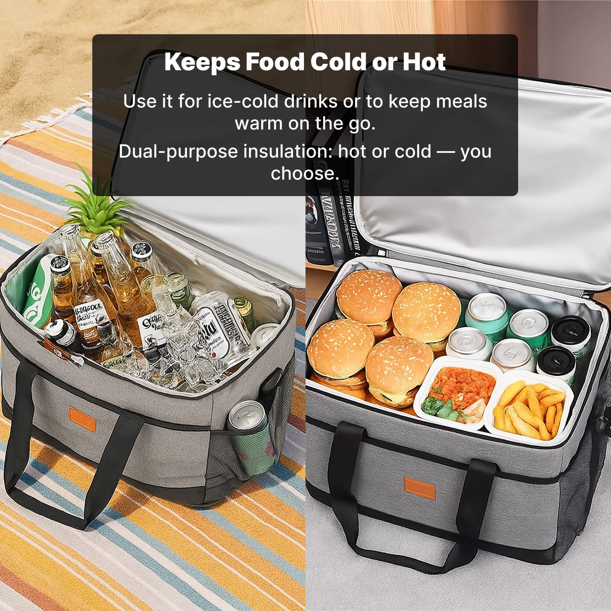 Geïsoleerde Koeltas 33L Waterdicht Oxford Picknick Strand Camping Wandelen Outdoor Duurzaam Draagbaar | Sansoti