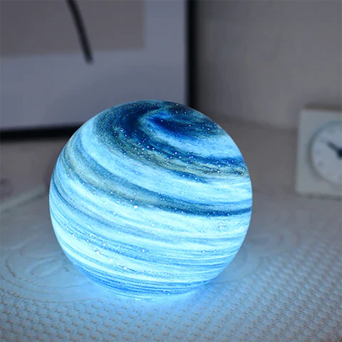Decoratieve Glazen Maanlamp met Afstandsbediening en 16 Kleuren | Sansoti