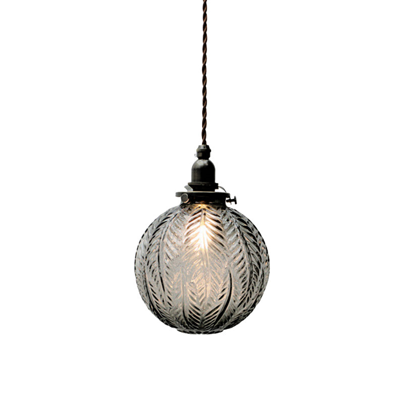Glazen Hanglamp met Veerdesign – Rookgrijs of Transparant Glas – E14 Fitting – Koloniale Stijl | Sansoti