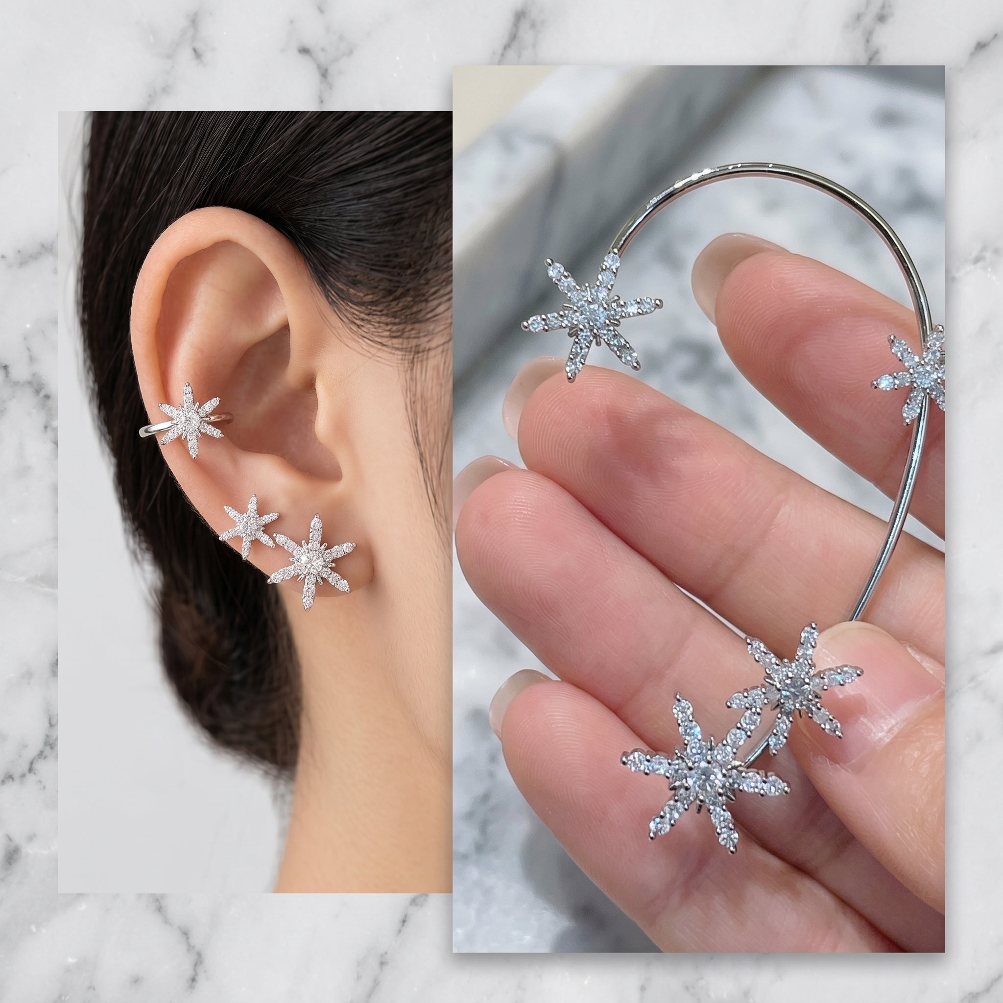Verstelbare Oorklemmen Oorbellen – Elegante Tak-geïnspireerde Sieraden met Glinsterende Details voor Dames | Sansoti