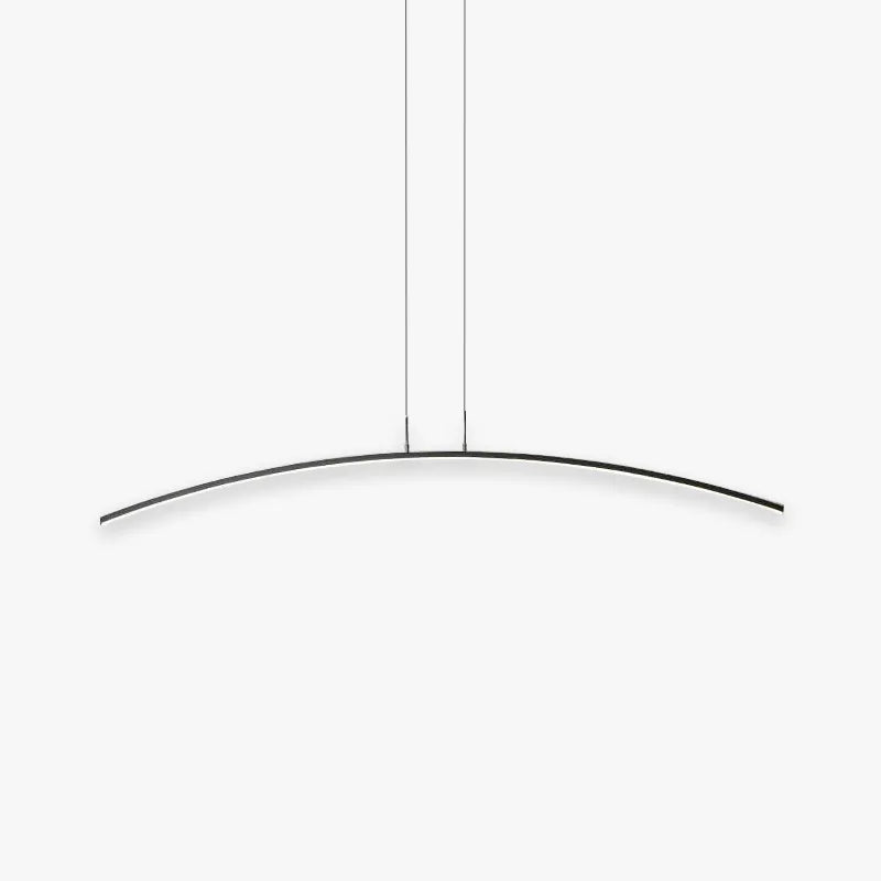 Hanglamp Gebogen Metaal LED Dimbaar Afstandsbediening Lineair Boogvorm Modern Interieur Kantoor 100cm | Sansoti
