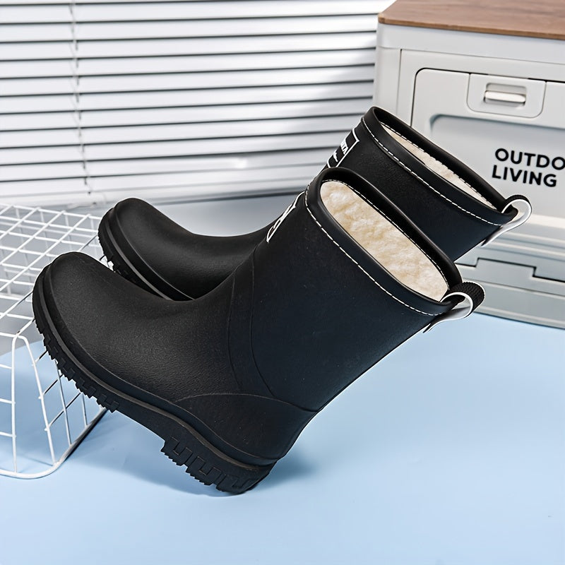 Waterproof Winter Boots Fleece-Lined Women's Slip-On Rain Footwear Autumn Warm Comfortable Snow Boots | Sansoti