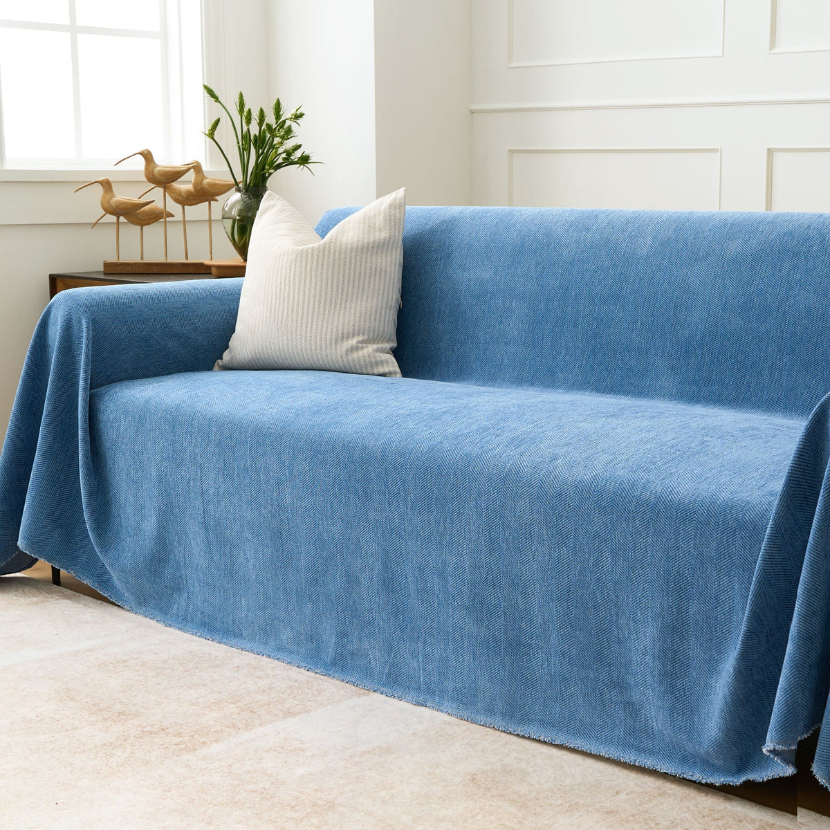 Fischgrätstruktur Sofabezug Haustierfreundlich Wasserabweisender Möbelschutz Textilgewebe Sofa Cover | Sansoti