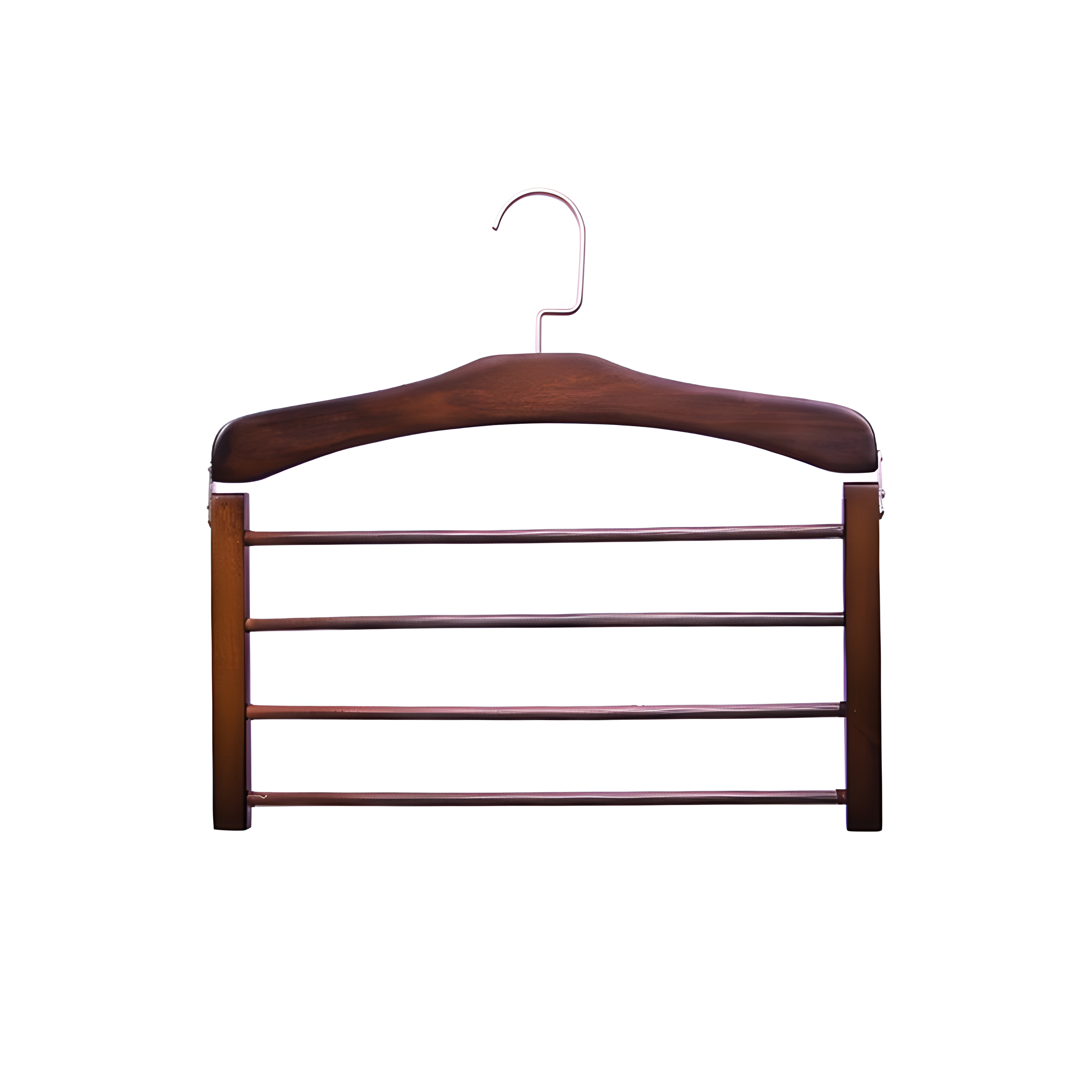 Houten Kledinghangers Walnoot & Natuurlijk Hout – Klassieke Garderobehanger met Metalen Haak – 38x38x12cm | Sansoti