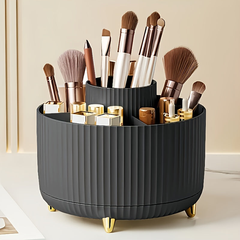 Drehbarer Make-up-Organizer mit 5 Fächern, transparentem Acryl, Kosmetikaufbewahrung für Badezimmer und Schlafzimmer | Sansoti