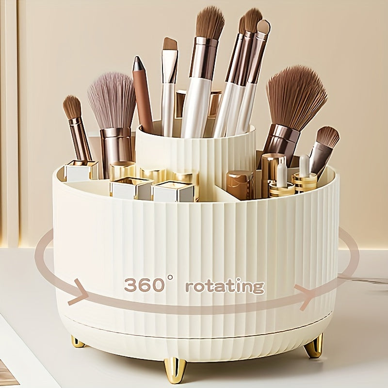 Drehbarer Make-up-Organizer mit 5 Fächern, transparentem Acryl, Kosmetikaufbewahrung für Badezimmer und Schlafzimmer | Sansoti