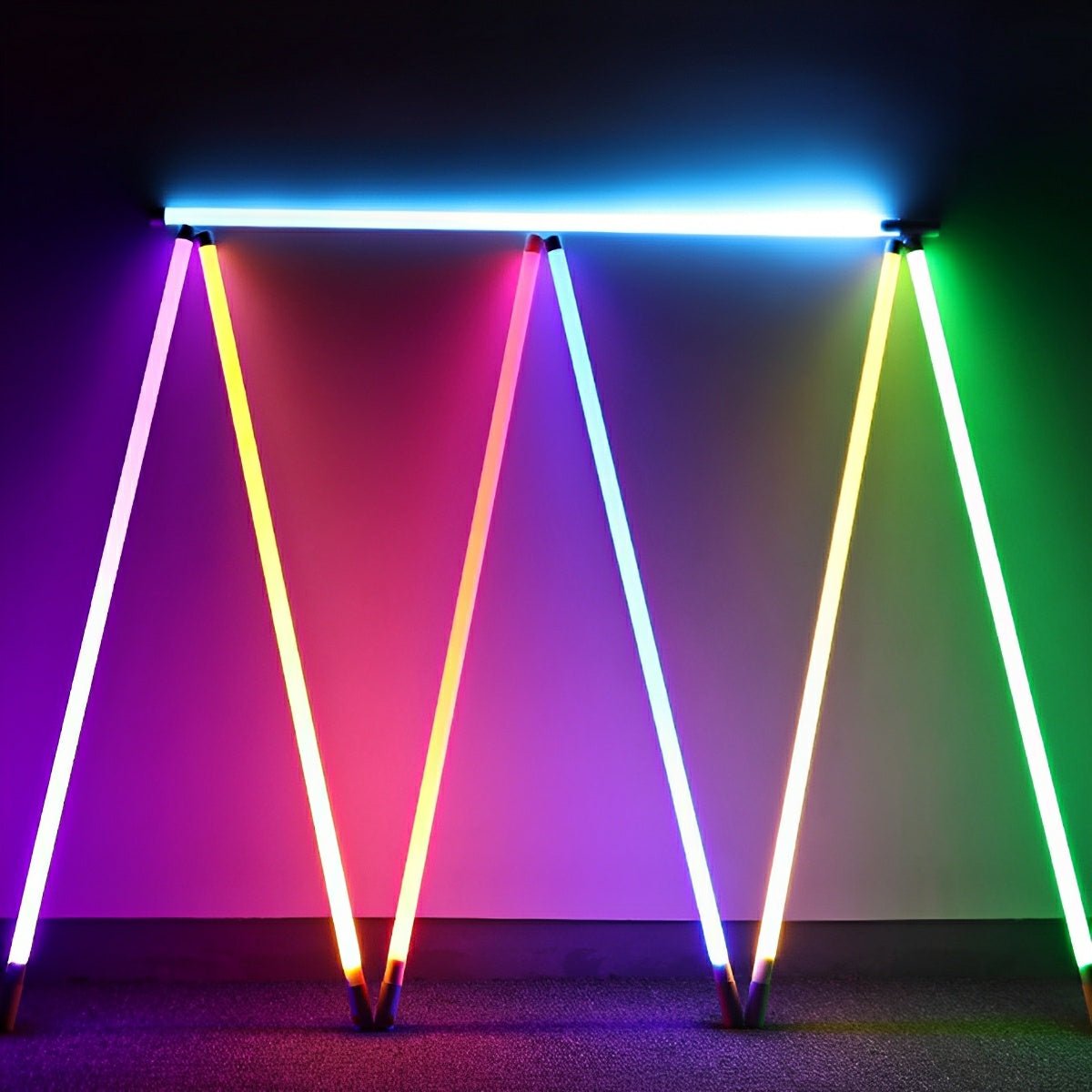 Bezprzewodowa lampa nastrojowa LED, ładowalna, 360° RGB, oświetlenie nastrojowe Tube, z funkcją ściemniania, światło ambientowe do pokoju i studia | Sansoti