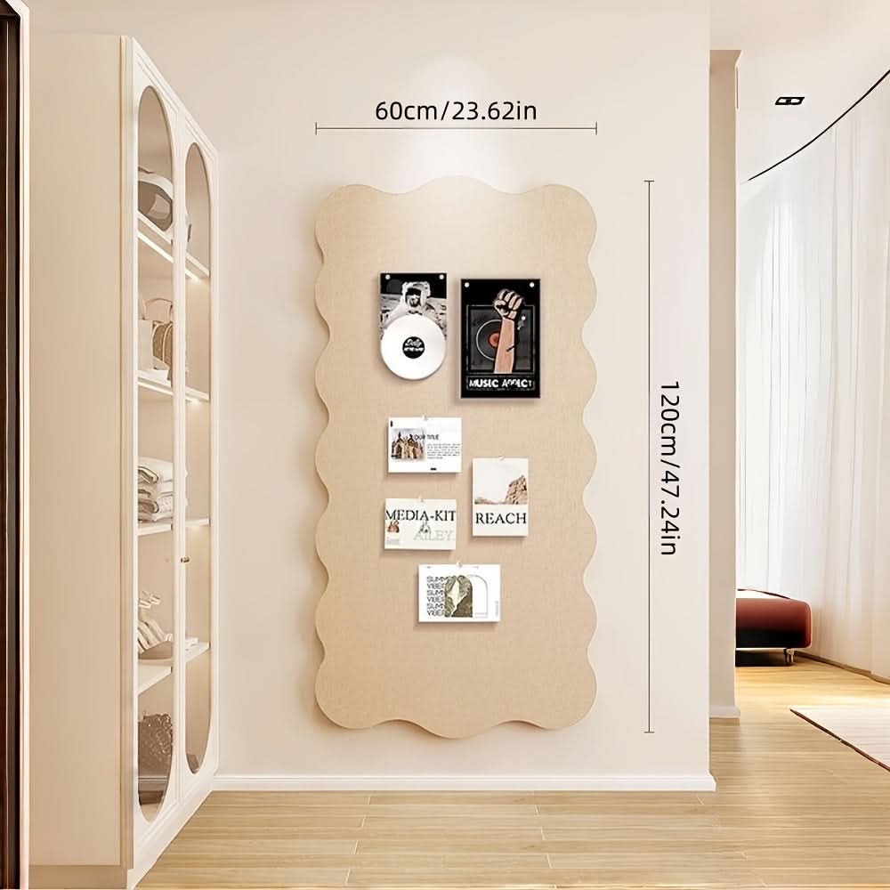 Dekoratives Filz-Pinnbrett 60x120cm mit Reißzwecken für Büro, Homeoffice, kreative Räume, Wanddekoration | Sansoti