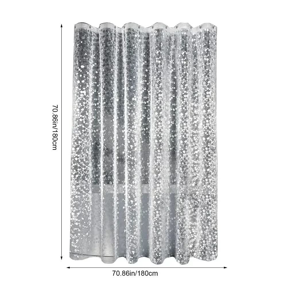 Transparentes Duschvorhang mit Kieselstruktur 180x180cm Wasserdicht Schimmelresistent für modernes Badezimmer | Sansoti