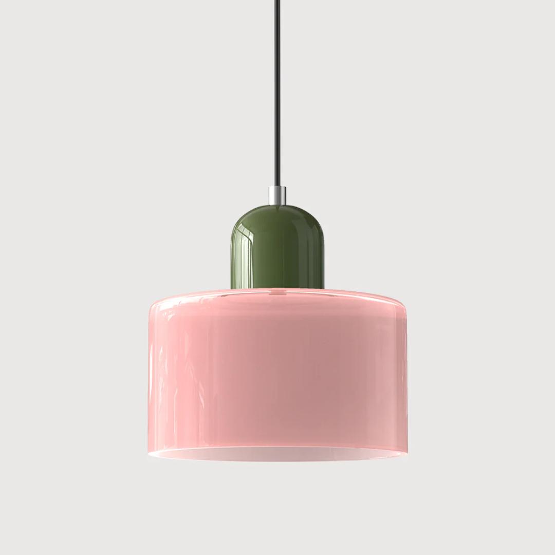 Lismeno Retro Hanglamp Glas 15cm Groen Oranje Eettafel Keuken Vintage Verlichting Compact | Sansoti