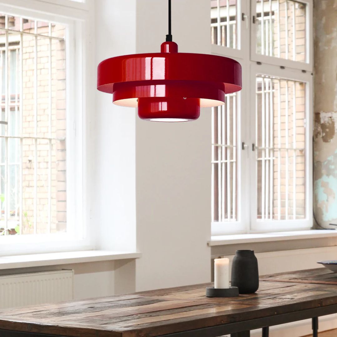 Hängeleuchte Metall Geschichtet Ø35cm Orange E27 Esstisch Wohnzimmer Retro Design Beleuchtung Industriell Modern | Restfield