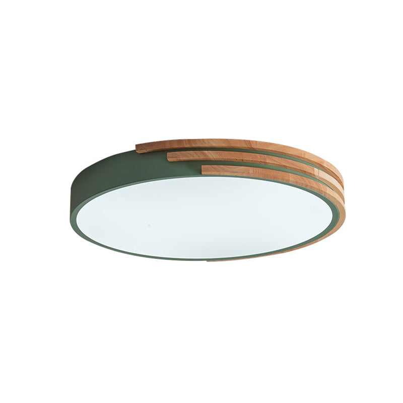 Ronde Plafondlamp Hout & Acryl – Scandinavische Stijl 40cm | Sansoti