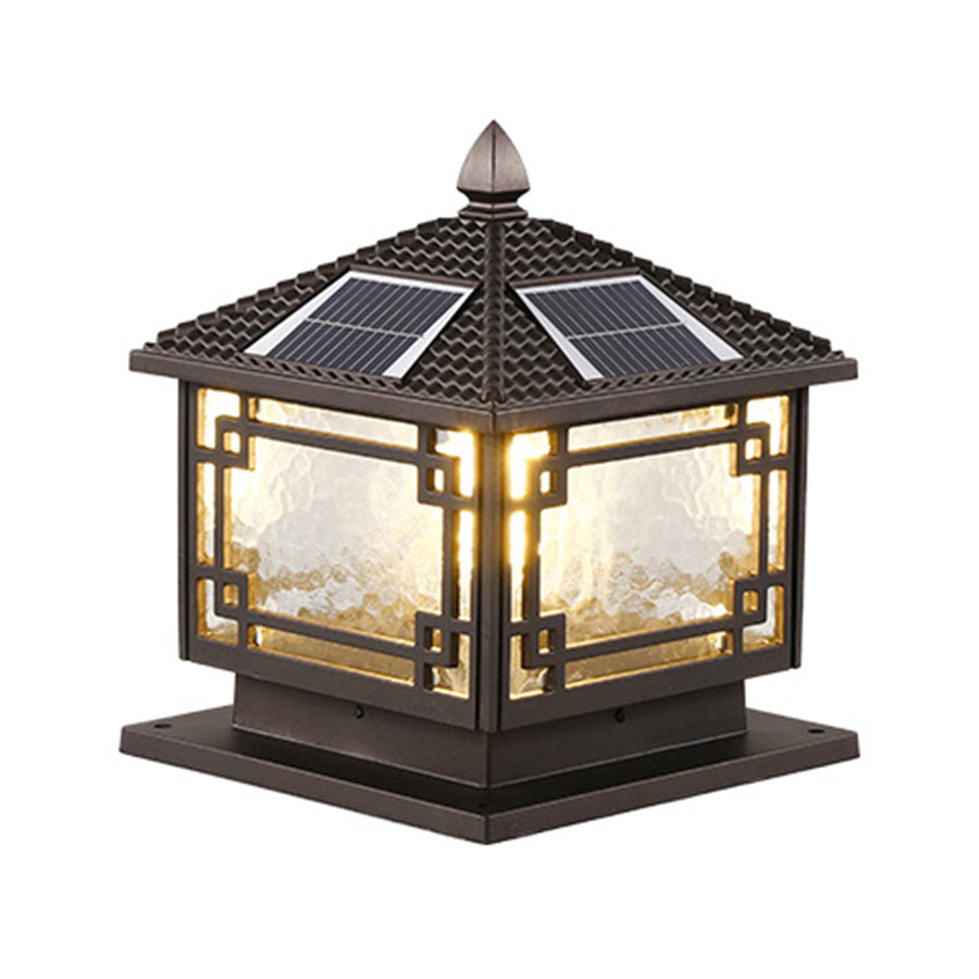 Lampe sur pied d’extérieur étanche en aluminium couleur café pour jardin, balcon et villa - éclairage LED sur pied d’extérieur | Sansoti