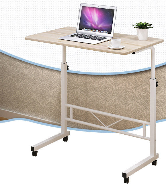 Verstelbare Laptoptafel Op Wielen Wit Staal Hout Hoogte Instelbaar Sofa Bijzettafel | Sansoti