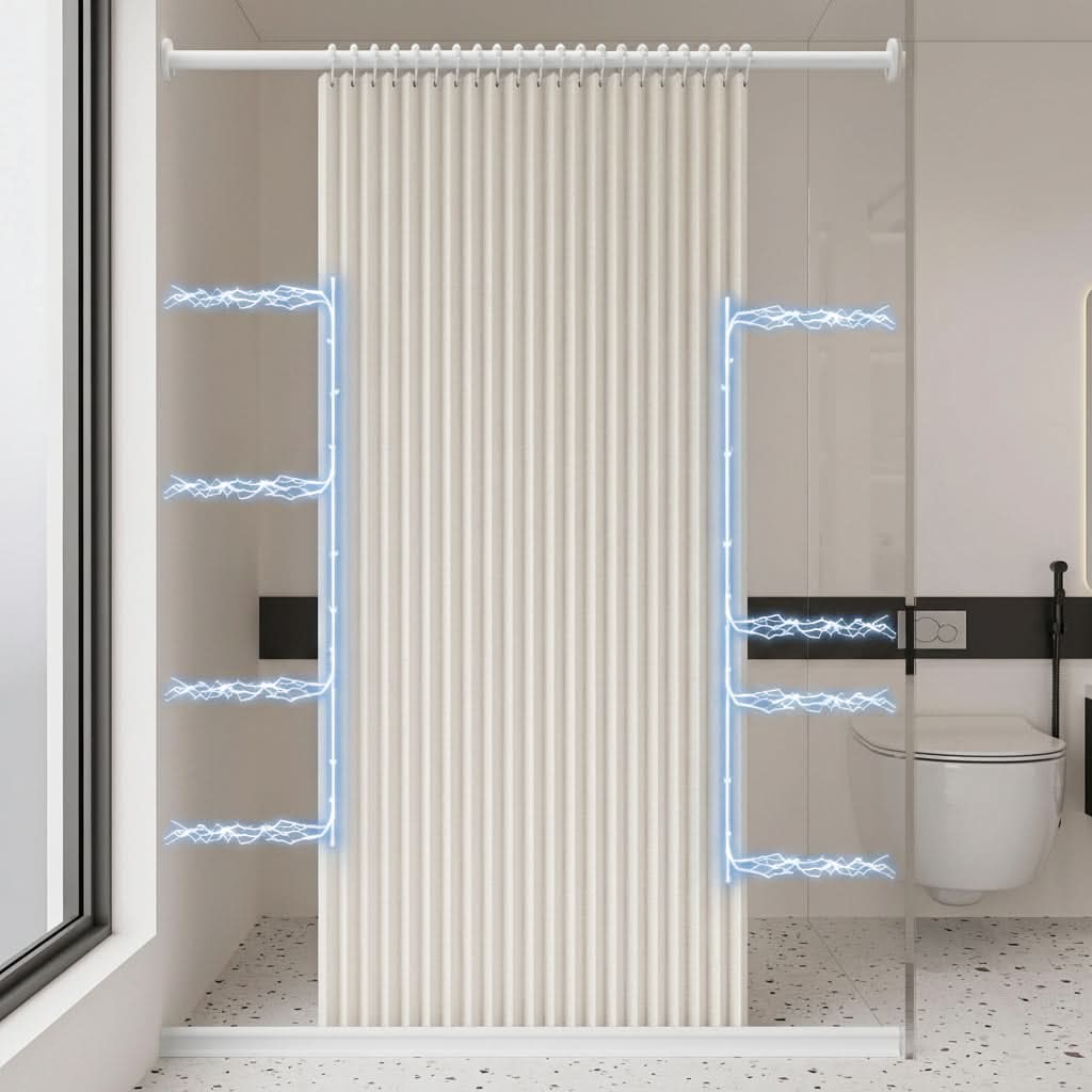 Magnetisch Harmonica Douchescherm Waterdicht Opvouwbaar PVC Badkamerscherm 180x200 cm Doucheafscheiding | Sansoti