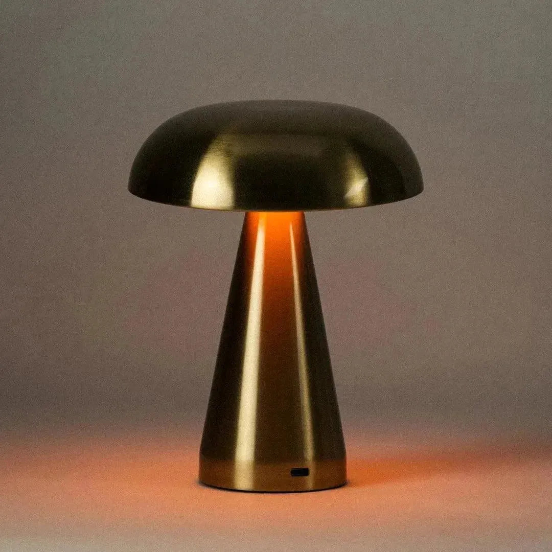 Tischlampe wiederaufladbar Touch Metall kabellos 3 Lichtstufen Gold Aluminium USB-C | Restfield