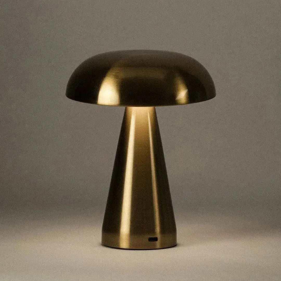 Tischlampe wiederaufladbar Touch Metall kabellos 3 Lichtstufen Gold Aluminium USB-C | Restfield