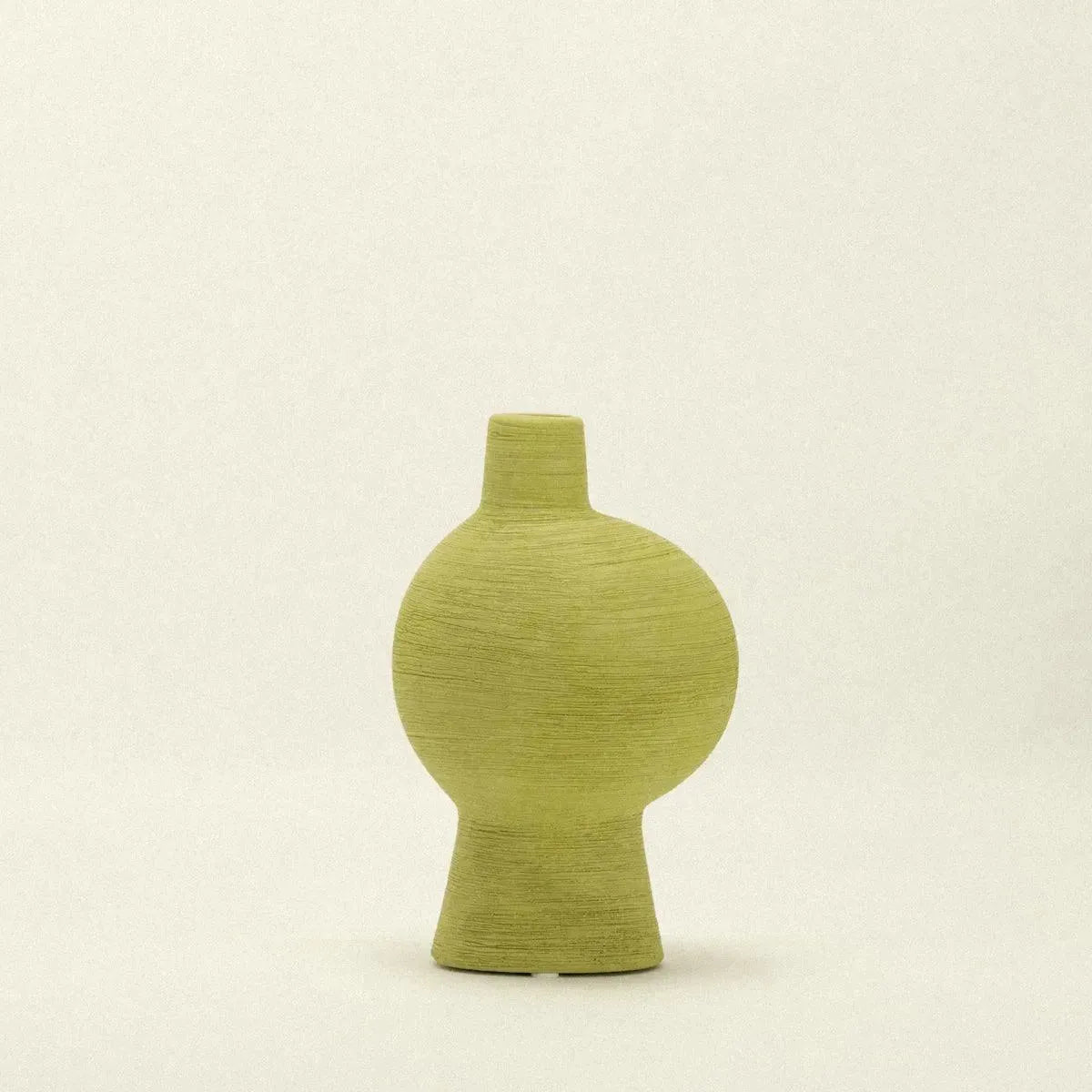 Vase Céramique Organique Vert Émeraude Matcha Olive Sculpture Vase à Fleurs Salon | Restfield