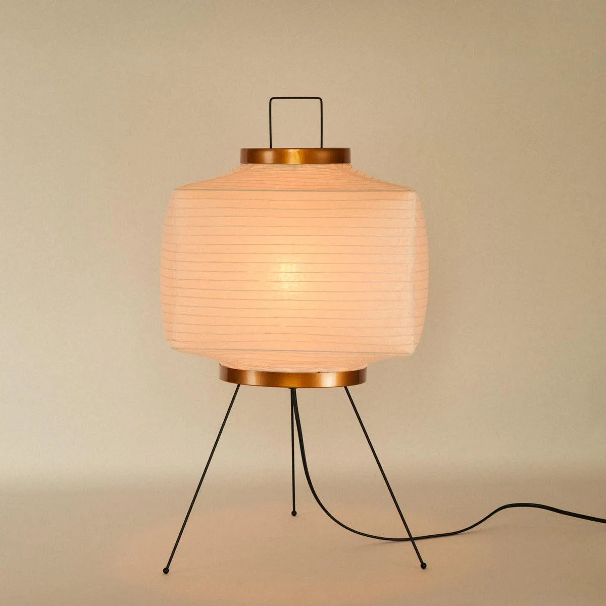 Lampadaire Papier de riz Japonais Géométrique 42x60cm Akari Moderne Éclairage d'ambiance Blanc | Restfield