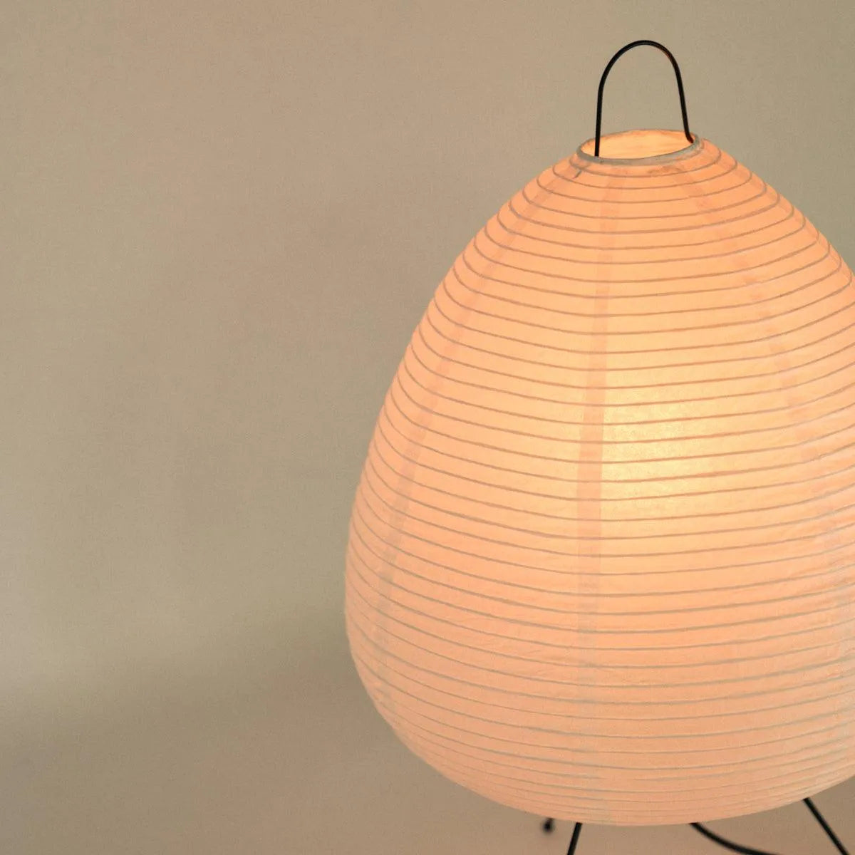 Tischleuchte Reispapier Japanisch Minimalistisch 28cm Metallrahmen Stimmungslicht Weiß | Restfield