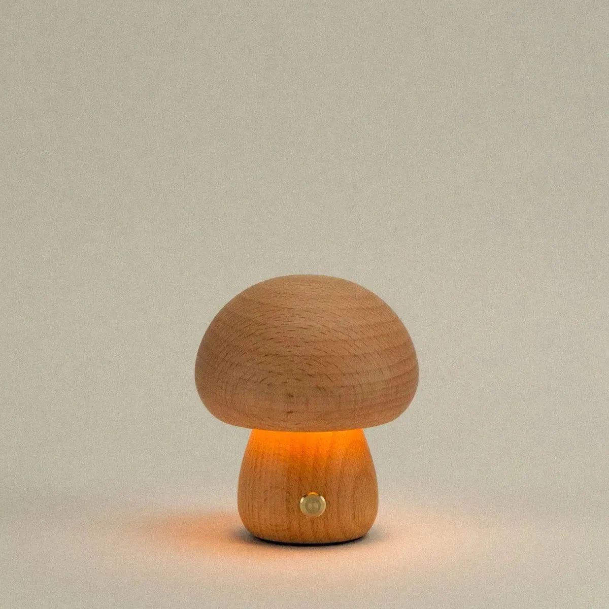 Lampe de table Bois Rechargeable Tactile Dimmable Champignon Organique Hêtre Noyer USB | Restfield