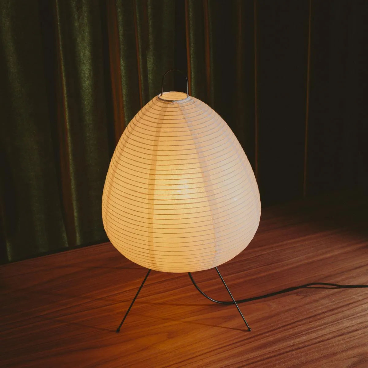 Tischleuchte Reispapier Japanisch Minimalistisch 28cm Metallrahmen Stimmungslicht Weiß | Restfield
