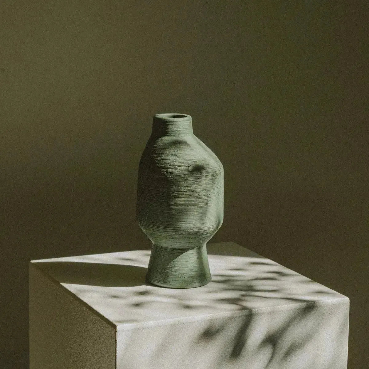 Vaas Keramiek Groen Organisch Sculptuur 20cm 30cm 40cm Woonkamer Decoratie Modern | Sansoti