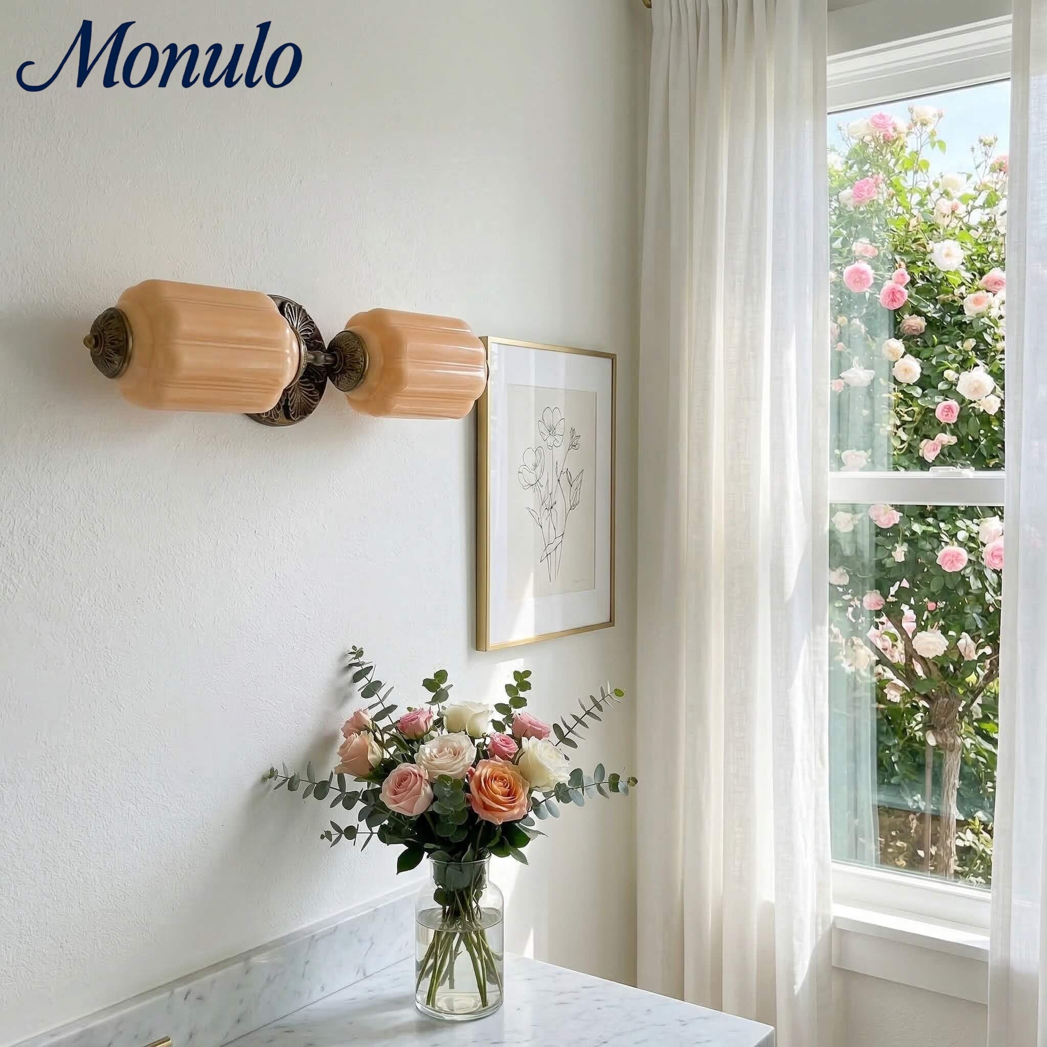 Eloise Vintage Scalloped Milk Glass Wall Sconce - Modern Accent Lighting for Bathroom and Bedroom