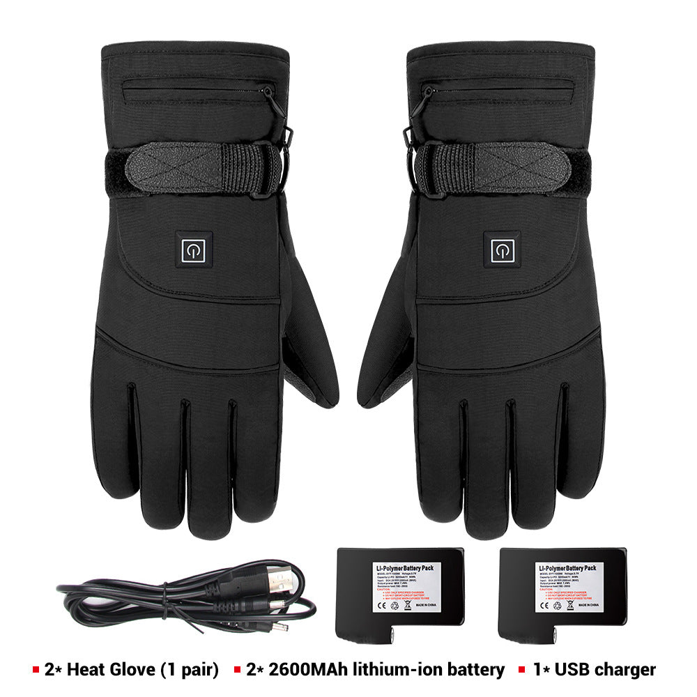 Heated Gloves Touchscreen Waterproof Thermal Winter Gloves Skiing Motorcycling Outdoor Sports | Sansoti