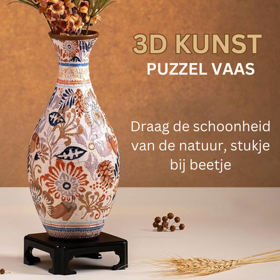 3D Puzzelvaas Zelfbouw – Creatief Decoratiestuk met 160 Puzzelstukjes – Unieke Vaas voor Bloemen – Doe-het-zelf Interieurobject – Inclusief Waterbeker en Standaard | Sansoti