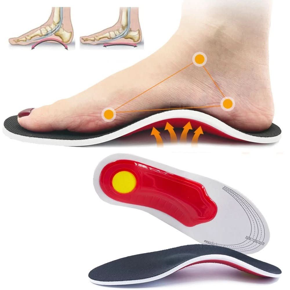Orthopädische Einlegesohlen mit 3D-Unterstützung zur Linderung von Plattfuß- und Fußschmerzen, atmungsaktive Komfortsohlen für Schuhe | Sansoti