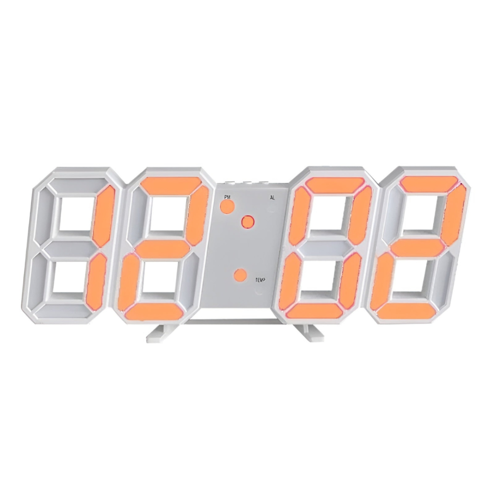 Große 3D Digitale LED Wanduhr Mit Dimmbarer Beleuchtung Und Nachtmodus Für Wohnzimmer Schlafzimmer Und Büro | Restfield
