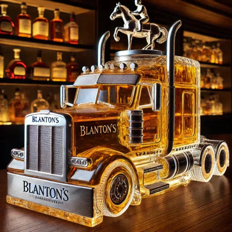 Glass Whisky Decanter Truck Design 1000ml Decorative Serveware Bar Accessory for Home Bar Gift | Sansoti