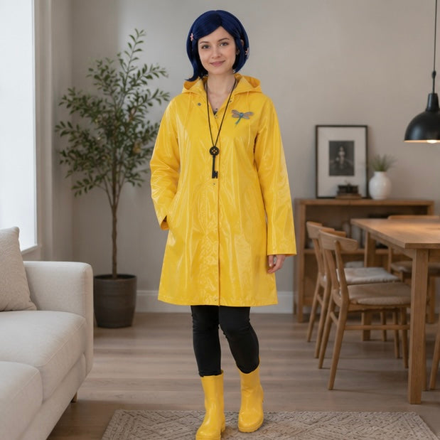 Gele Regenjas Cosplay Kostuum Halloween Trenchcoat Anime Conventie Feest Verkleedkleding Carnaval Outfit | Sansoti